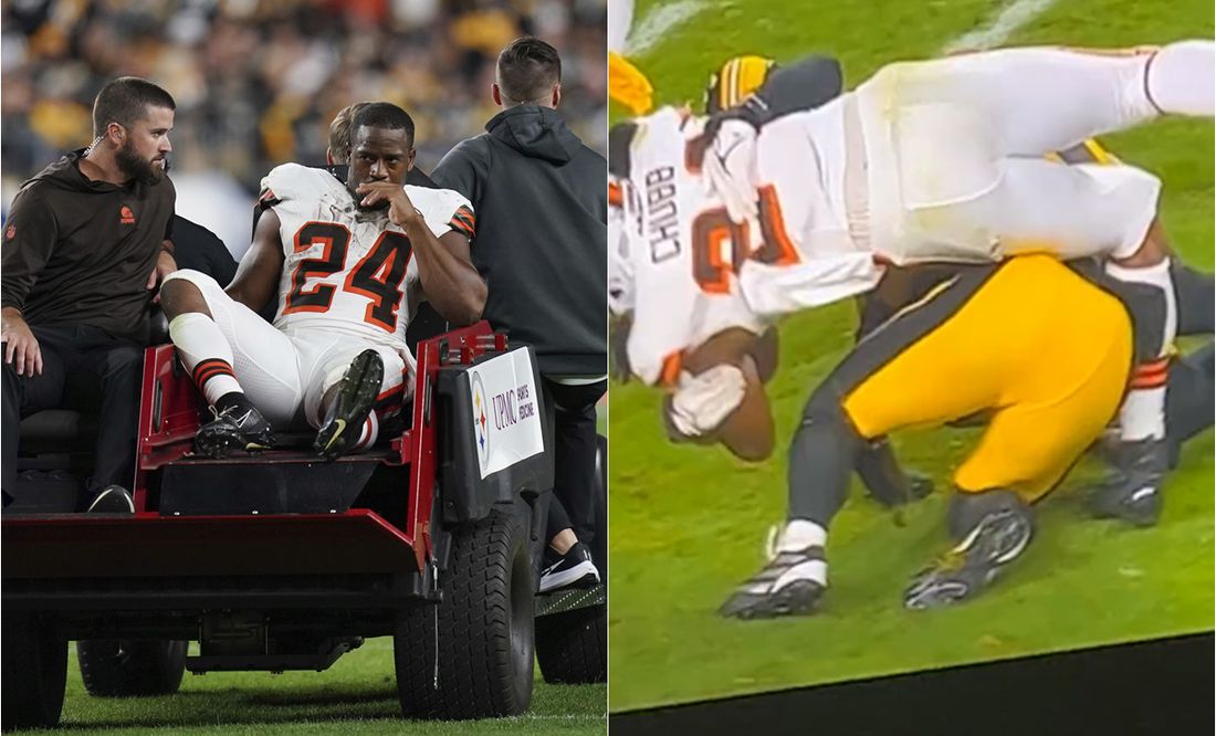 Terrible lesión de Nick Chubb en el juego ante Steelers en la NFL
